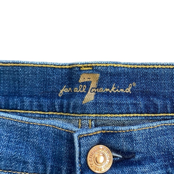 7 For All Mankind Mid Roll Shorts Blue Size 25 - Picture 3 of 7